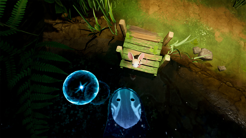 You are the blue-faced thing reflected in the water.